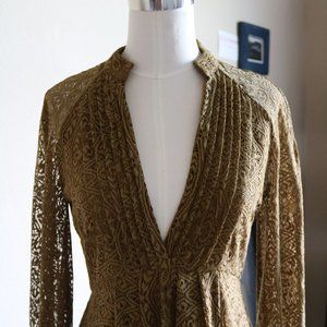 Free People Gold Skater Dress Size 0